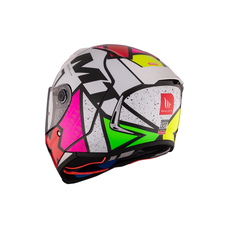 MT REVENGE 2 S Light CO casco moto integrale lucido bianco-rosa-giallo