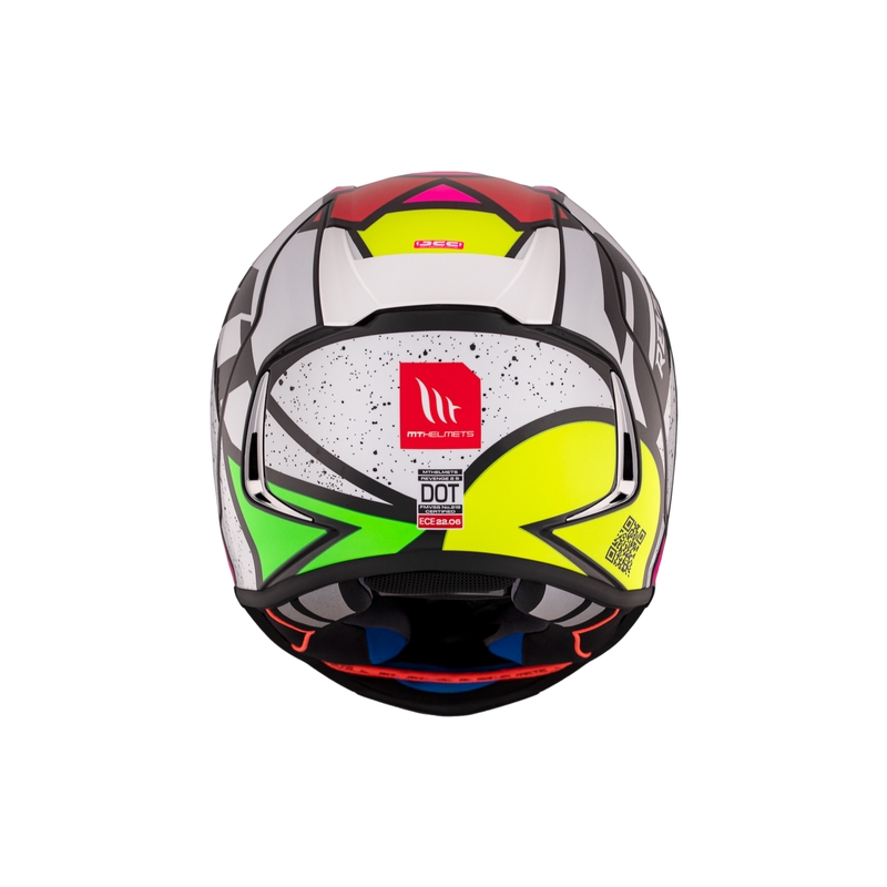 MT REVENGE 2 S Light CO casco moto integrale lucido bianco-rosa-giallo