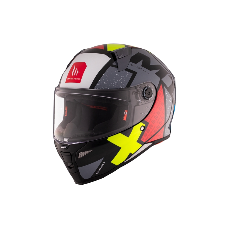 MT REVENGE 2 S Light CO casco moto integrale nero-rosso-giallo lucido