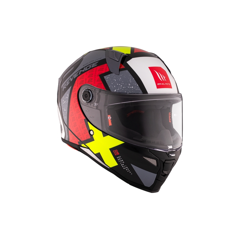 MT REVENGE 2 S Light CO casco moto integrale nero-rosso-giallo lucido