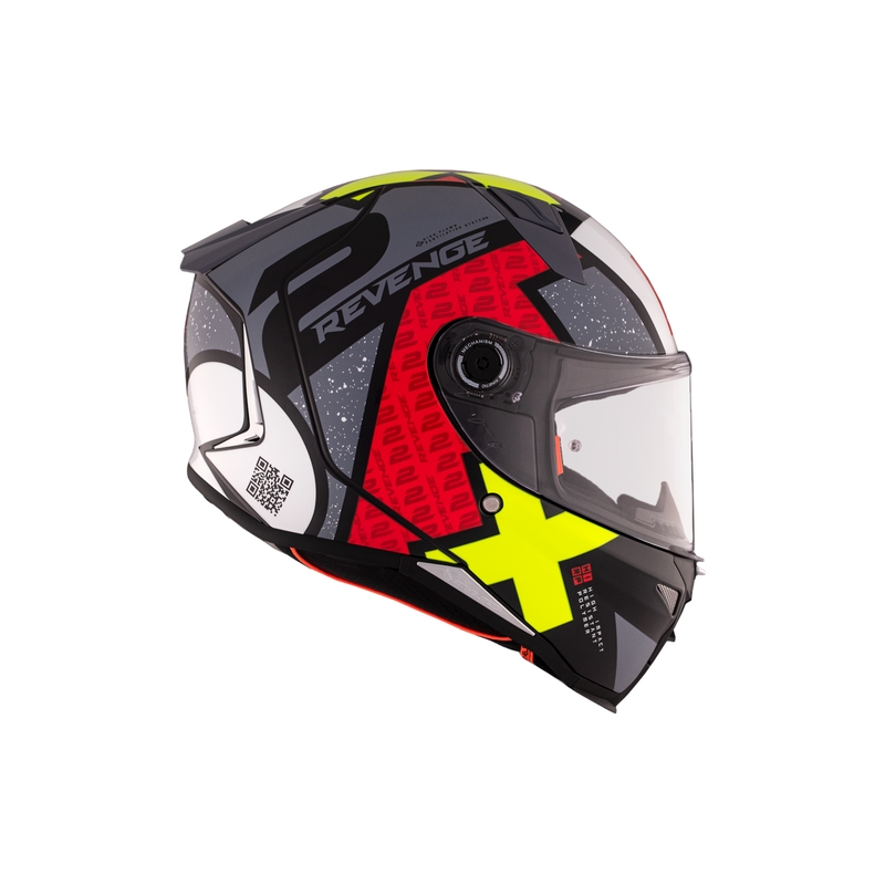MT REVENGE 2 S Light CO casco moto integrale nero-rosso-giallo lucido