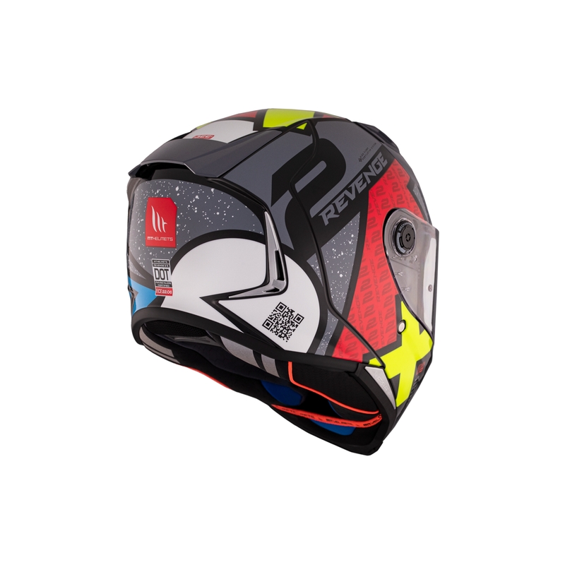MT REVENGE 2 S Light CO casco moto integrale nero-rosso-giallo lucido