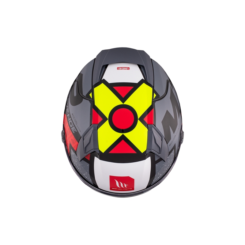 MT REVENGE 2 S Light CO casco moto integrale nero-rosso-giallo lucido