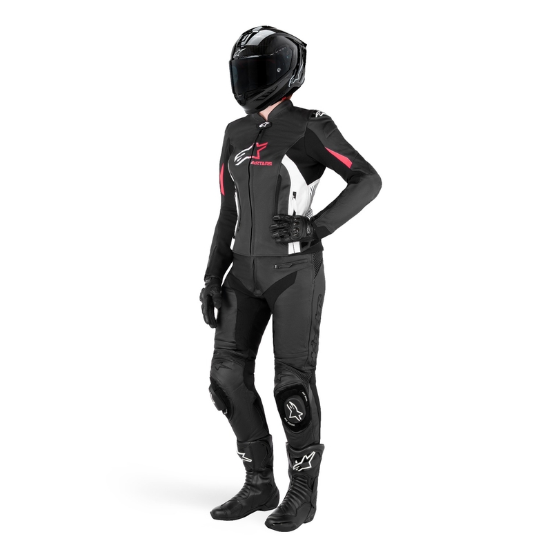 Alpinestars GP PLUS 4 Giacca da moto da donna nera, bianca e rosa