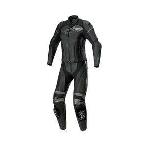 Alpinestars STELLA GP PLUS 2 tuta da moto in pelle a due pezzi da donna nera e grigia metallizzata