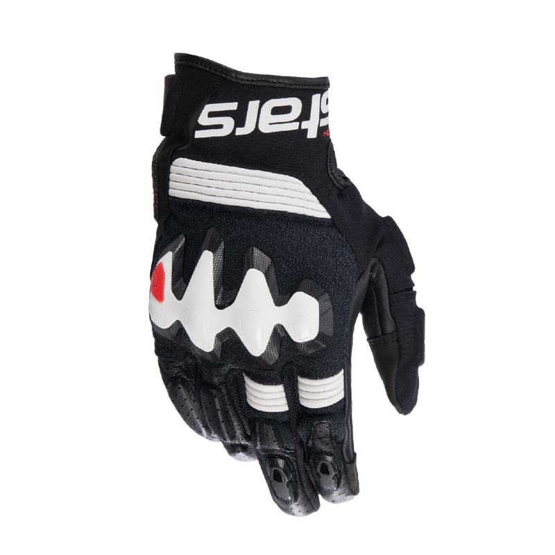 Guanti da moto Alpinestars Halo bianchi e neri