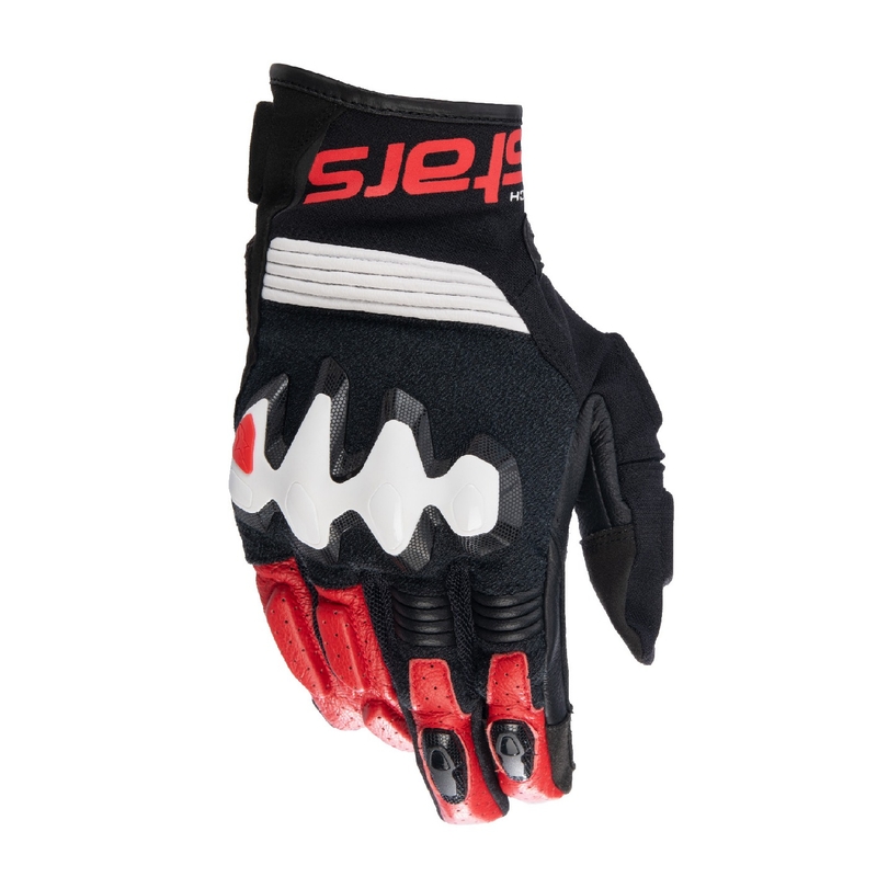 Guanti da moto Alpinestars Halo neri, bianchi e rossi