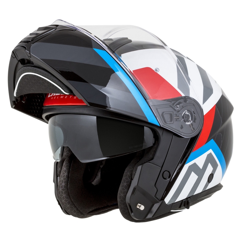 Casco moto Cassida Modulo 2.1 Profile flip-up bianco-nero-blu-grigio
