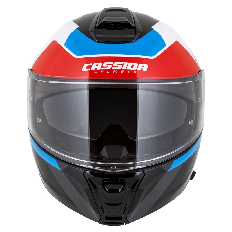 Casco moto Cassida Modulo 2.1 Profile flip-up bianco-nero-blu-grigio
