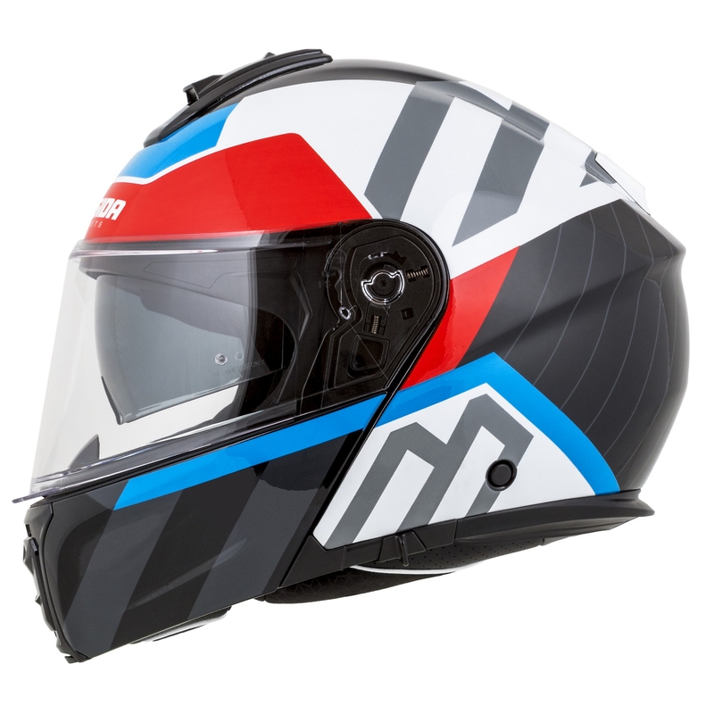 Casco moto Cassida Modulo 2.1 Profile flip-up bianco-nero-blu-grigio