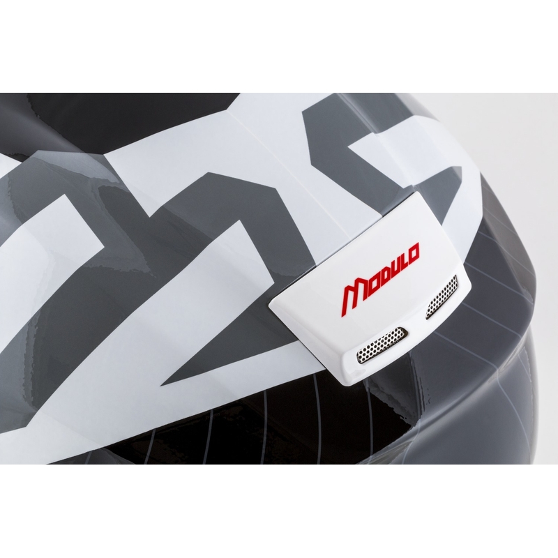 Casco moto Cassida Modulo 2.1 Profile flip-up bianco-nero-blu-grigio