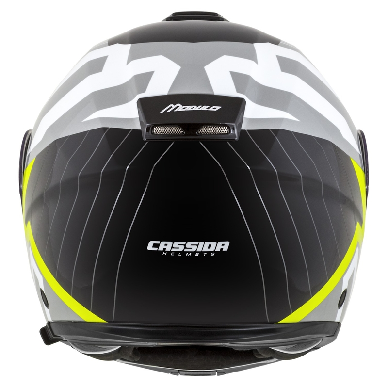 Casco moto Cassida Modulo 2.1 Profile flip-up bianco-nero-giallo fluo-grigio