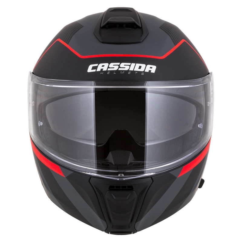 Casco moto Cassida Modulo 2.1 Profile flip-up nero-grigio-rosso opaco