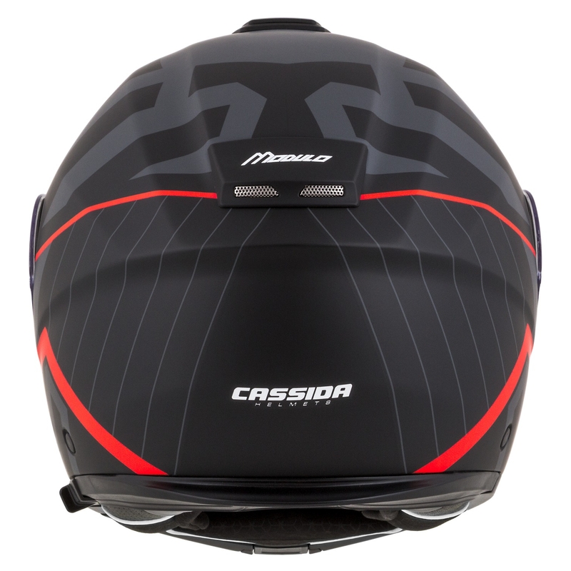 Casco moto Cassida Modulo 2.1 Profile flip-up nero-grigio-rosso opaco