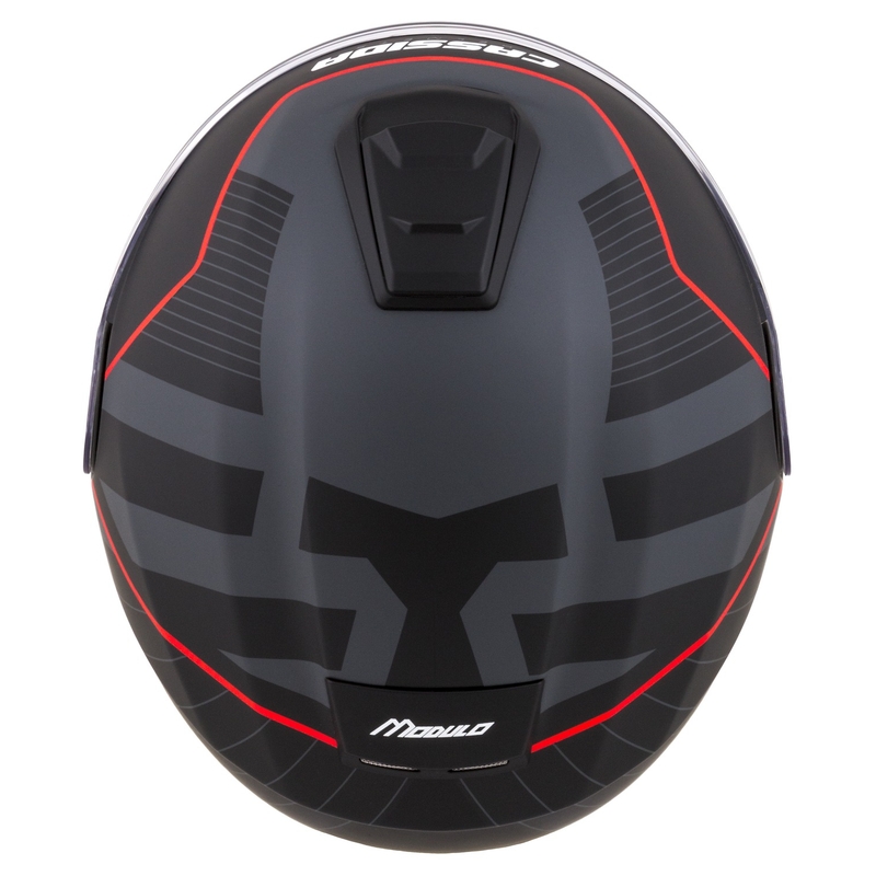 Casco moto Cassida Modulo 2.1 Profile flip-up nero-grigio-rosso opaco