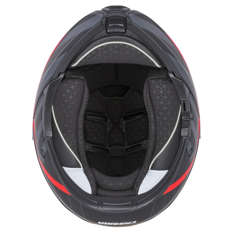 Casco moto Cassida Modulo 2.1 Profile flip-up nero-grigio-rosso opaco