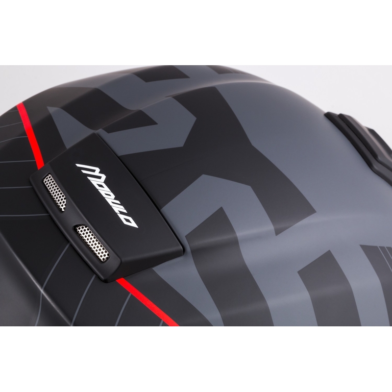 Casco moto Cassida Modulo 2.1 Profile flip-up nero-grigio-rosso opaco
