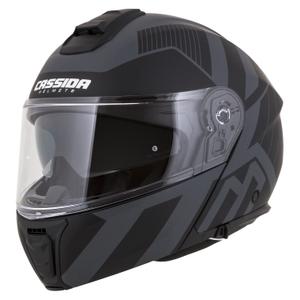 Cassida Modulo 2.1 Profile Vision casco moto ribaltabile nero opaco-grigio riflettente