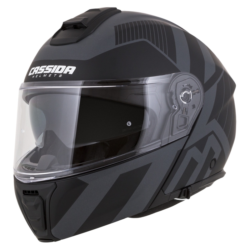 Cassida Modulo 2.1 Profile Vision casco moto ribaltabile nero opaco-grigio riflettente