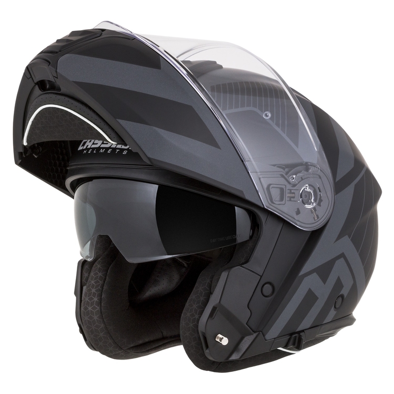 Cassida Modulo 2.1 Profile Vision casco moto ribaltabile nero opaco-grigio riflettente