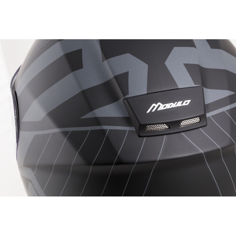 Cassida Modulo 2.1 Profile Vision casco moto ribaltabile nero opaco-grigio riflettente