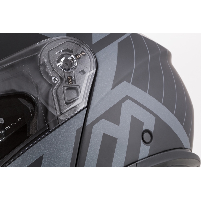 Cassida Modulo 2.1 Profile Vision casco moto ribaltabile nero opaco-grigio riflettente