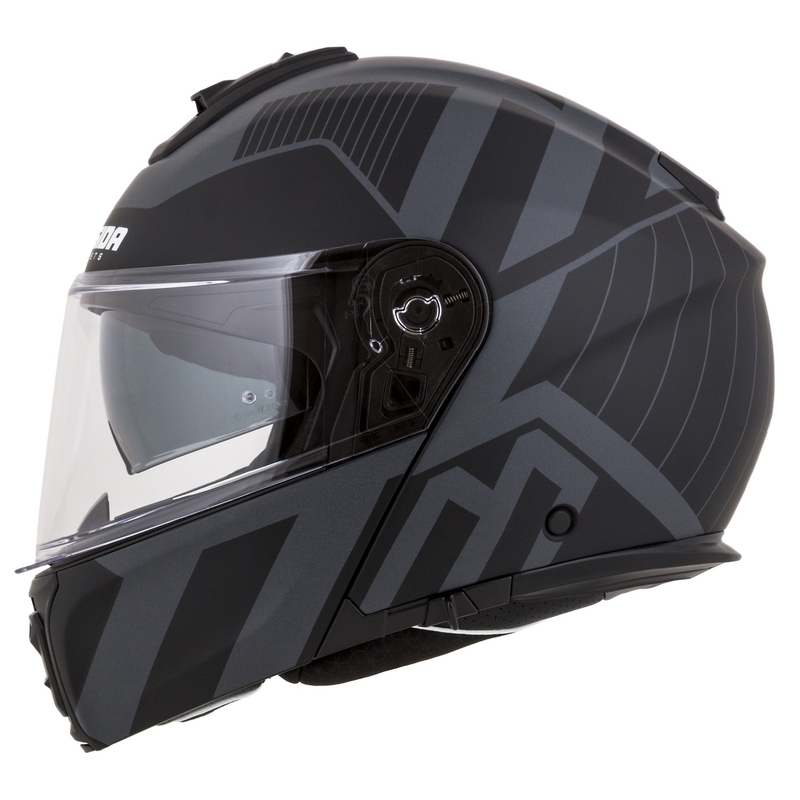 Cassida Modulo 2.1 Profile Vision casco moto ribaltabile nero opaco-grigio riflettente