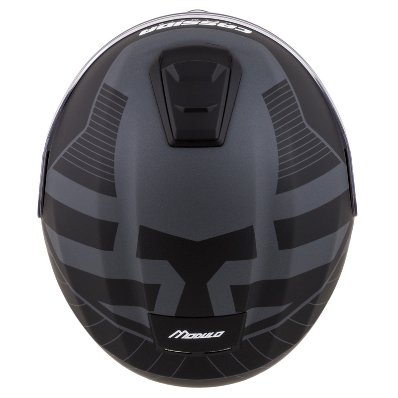 Cassida Modulo 2.1 Profile Vision casco moto ribaltabile nero opaco-grigio riflettente