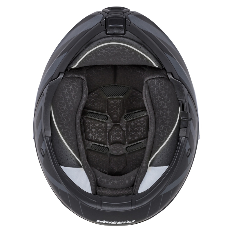 Cassida Modulo 2.1 Profile Vision casco moto ribaltabile nero opaco-grigio riflettente