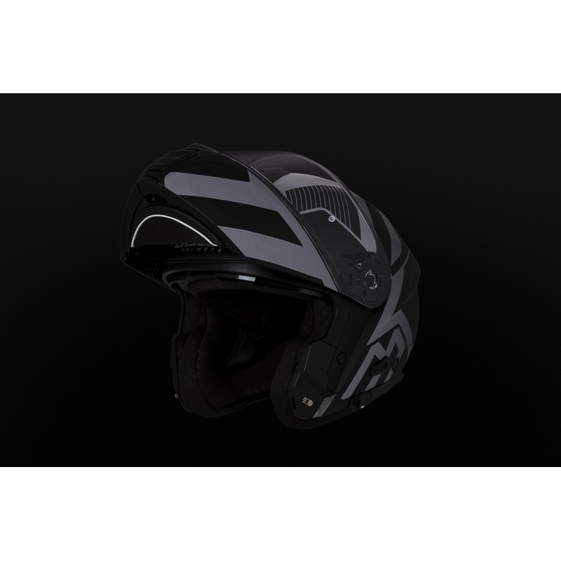 Cassida Modulo 2.1 Profile Vision casco moto ribaltabile nero opaco-grigio riflettente