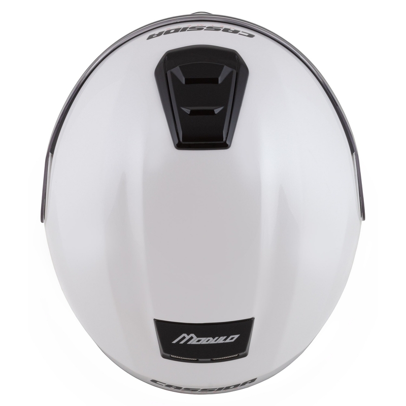 Cassida Modulo 2.1 Compass casco moto ribaltabile bianco perla-nero-rosso-argento