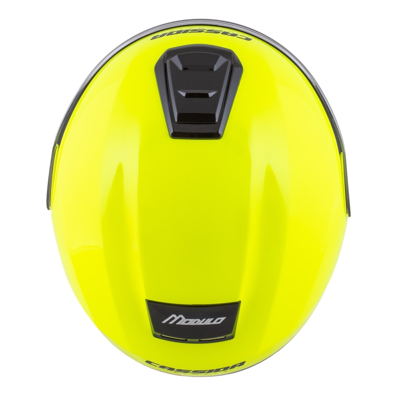 Casco moto Cassida Modulo 2.1 Compass giallo fluo-nero-argento-rosso