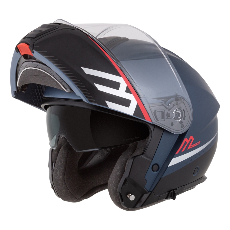 Cassida Modulo 2.1 Compass casco moto ribaltabile blu opaco rosso perla