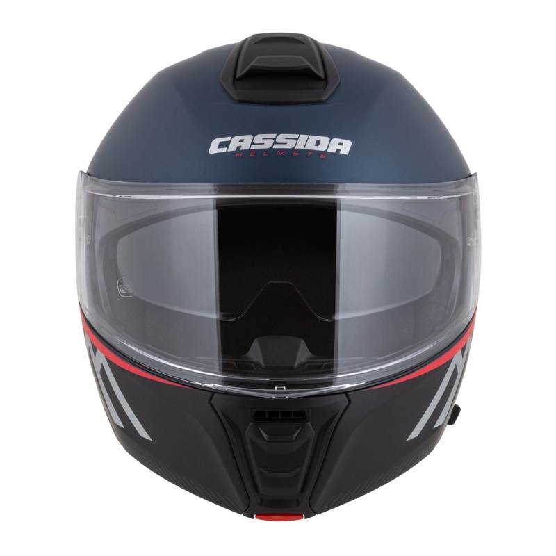 Cassida Modulo 2.1 Compass casco moto ribaltabile blu opaco rosso perla
