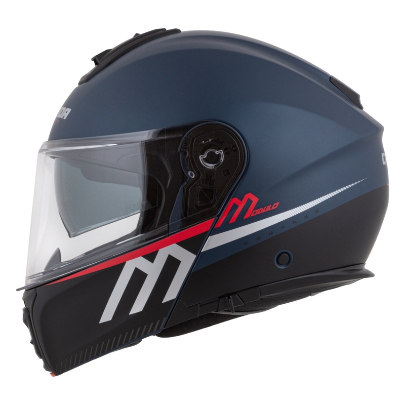 Cassida Modulo 2.1 Compass casco moto ribaltabile blu opaco rosso perla