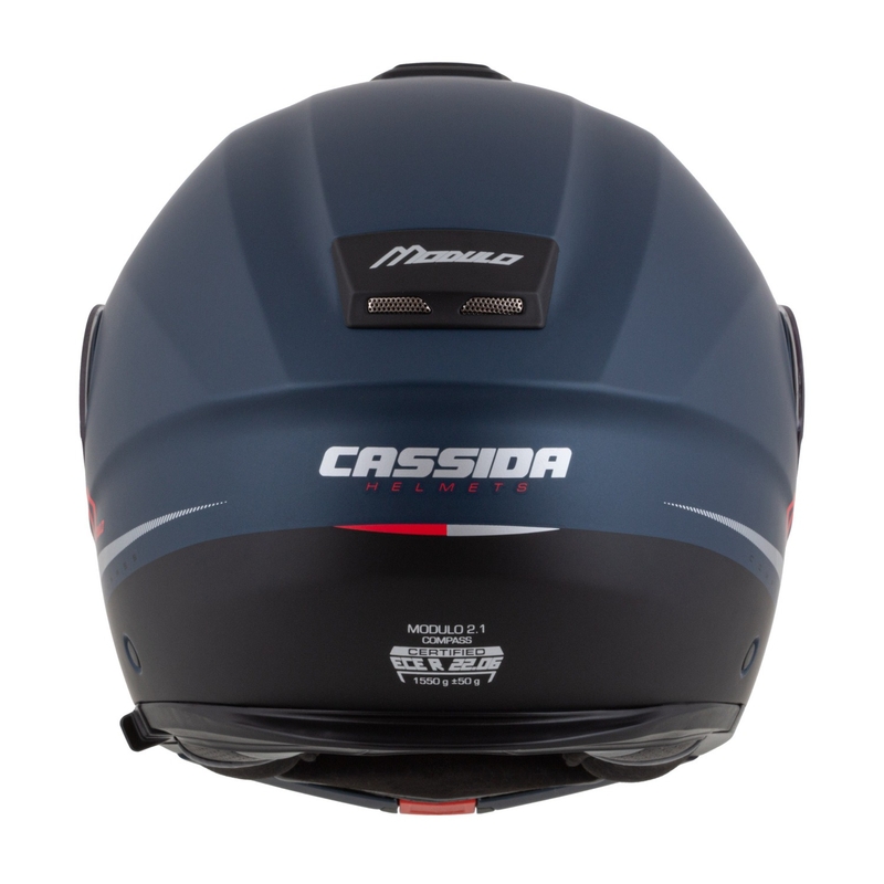 Cassida Modulo 2.1 Compass casco moto ribaltabile blu opaco rosso perla