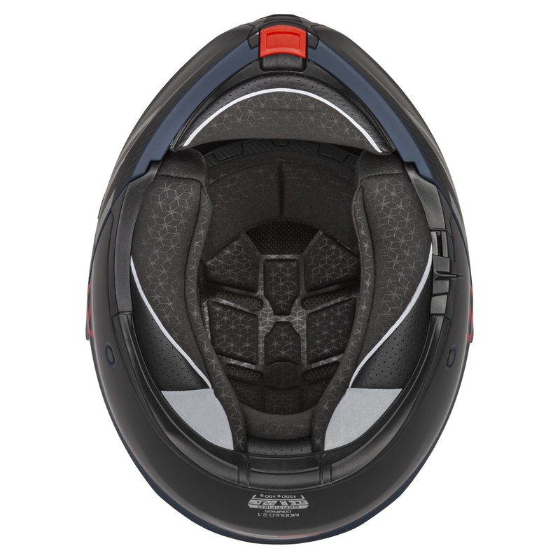 Cassida Modulo 2.1 Compass casco moto ribaltabile blu opaco rosso perla