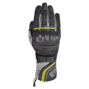 Guanti da moto Oxford Montreal 4.0 DRY2DRY™ nero-grigio-giallo fluo
