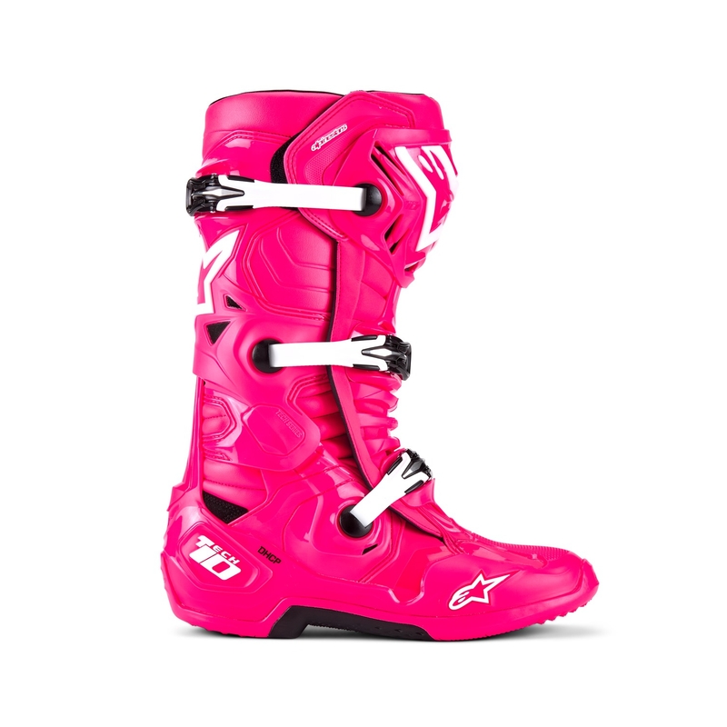 Stivali da moto Alpinestars Tech 10 rosa-nero-bianco