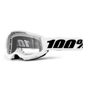 Occhiali da motocross per bambini 100% STRATA 2 plexi bianco chiaro