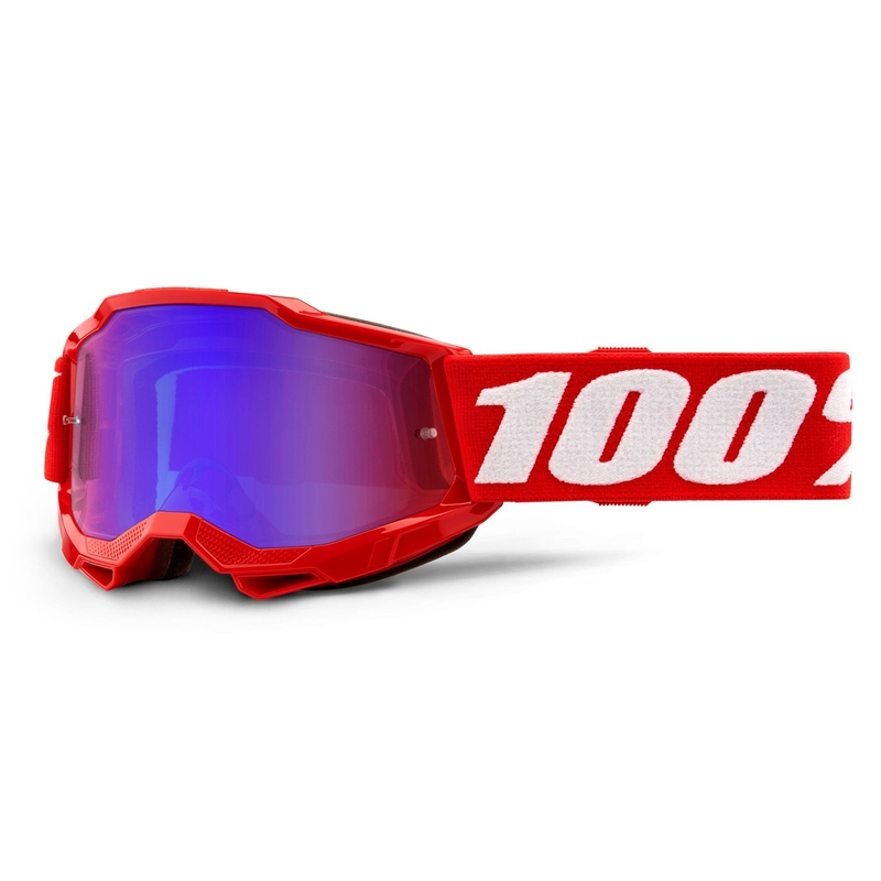 Occhiali da motocross per bambini 100% USA ACCURI 2 rosso specchiato rosso-blu plexi