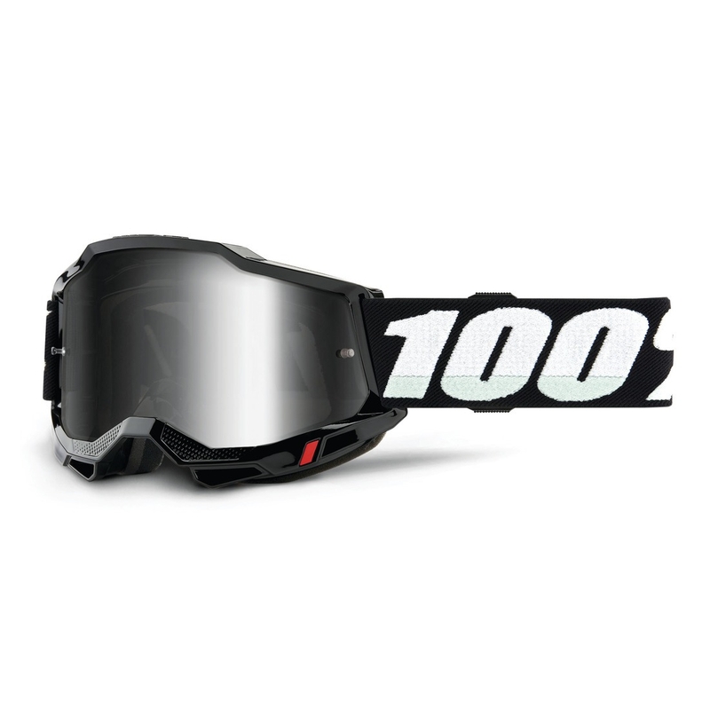 Occhiali da motocross per bambini 100% NERO ACCURI argento plexi