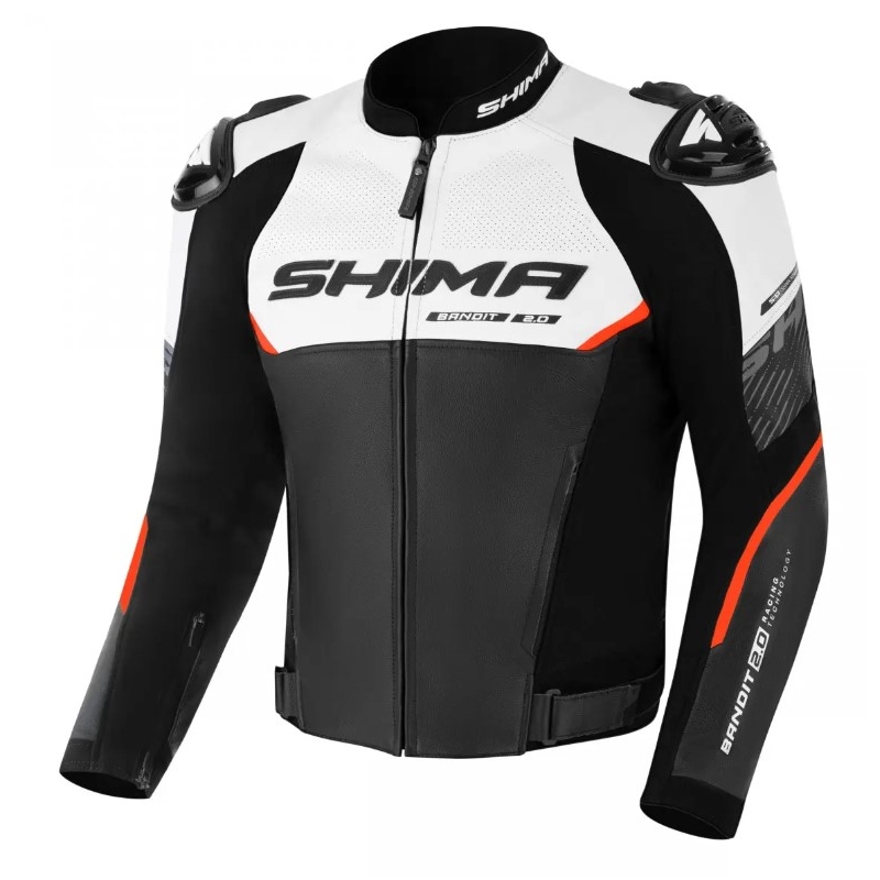 Giacca moto Shima Bandit 2.0 nero-bianco-rosso