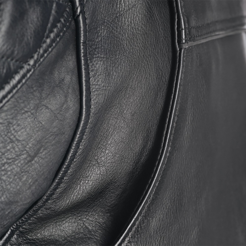 Giacca da moto in pelle nera Oxford Route 73 2.0