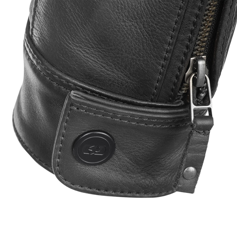 Giacca da moto in pelle nera Oxford Route 73 2.0