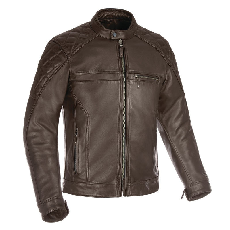 Giacca da moto in pelle marrone Oxford Route 73 2.0 Saldi