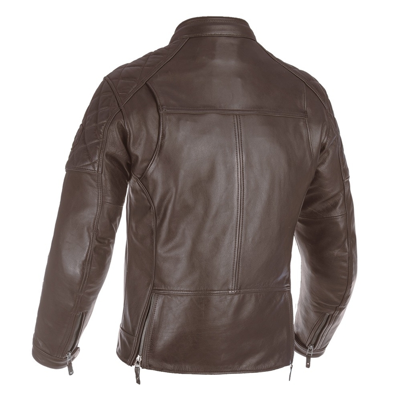 Giacca da moto in pelle marrone Oxford Route 73 2.0 Saldi