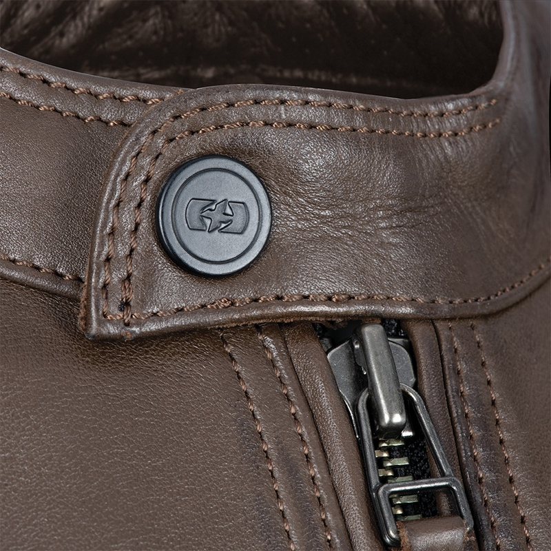 Giacca da moto in pelle marrone Oxford Route 73 2.0 Saldi