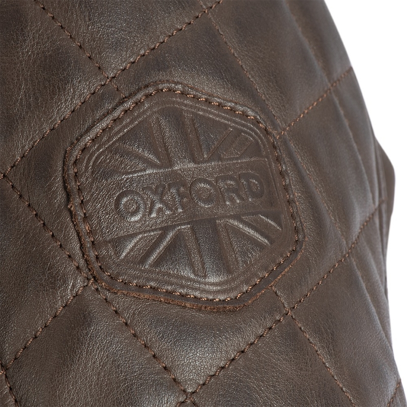 Giacca da moto in pelle marrone Oxford Route 73 2.0 Saldi