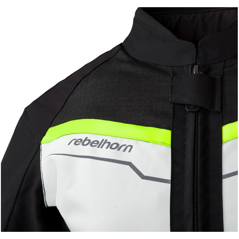 Dámská moto bunda Rebelhorn District šedo-černo-fluo žlutá výprodej